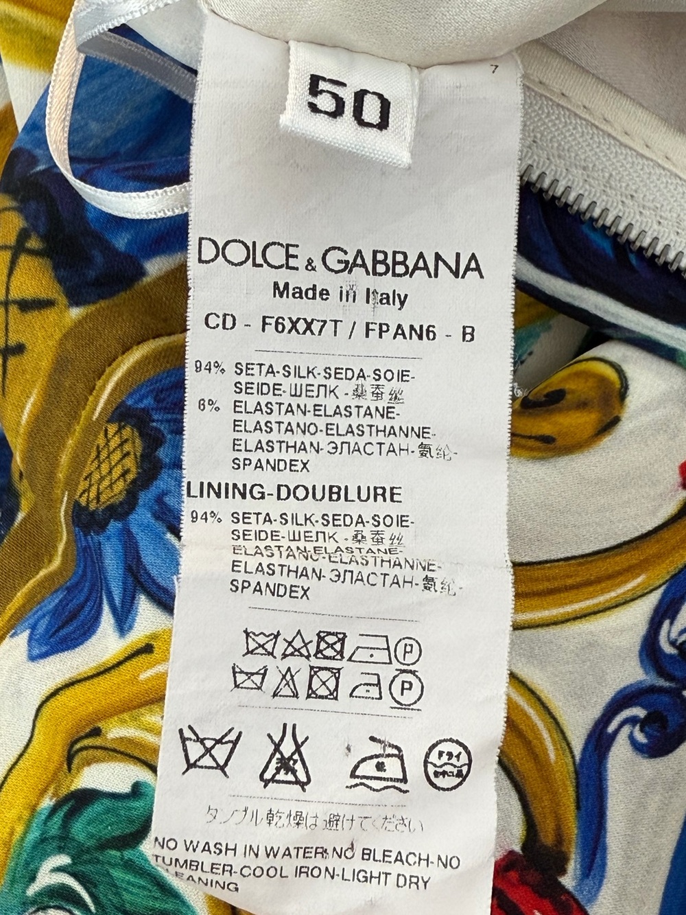 Dolce & Gabbana Majolica Silk Dress. IT 50. US 12. - Picture 11 of 13